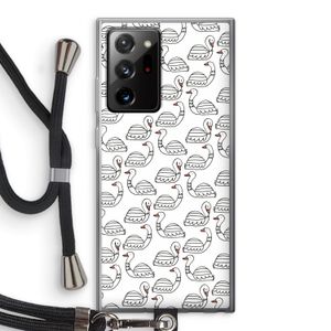 Zwanen: Samsung Galaxy Note 20 Ultra / Note 20 Ultra 5G Transparant Hoesje met koord