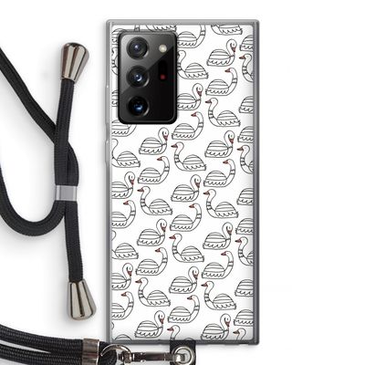 Zwanen: Samsung Galaxy Note 20 Ultra / Note 20 Ultra 5G Transparant Hoesje met koord