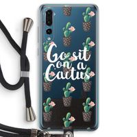 Cactus quote: Huawei P20 Pro Transparant Hoesje met koord