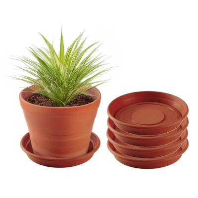 Bloempot/plantenpot onderschaal - 5x - D43 cm - terra cotta kleur - kunststof