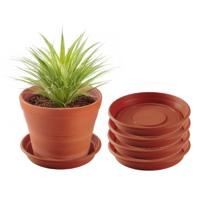 Bloempot/plantenpot onderschaal - 5x - D43 cm - terra cotta kleur - kunststof