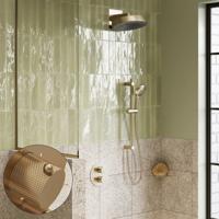 Regendouche set SaniClear Evolution Curved | 30 cm | Incl.Inbouwdeel | 2 standen handdouche | Met glijstang | Messing Geborsteld