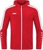 JAKO 6823D Jas Met Kap Power Dames - Rood - 44