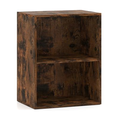 Boekenkast met 2 Open Vakken Opbergmeubel met 3 Niveaus en Verstelbare Plank met 5 Standen Houtnerf 42 x 29,5 x 53,5 cm-Koffie