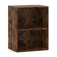 Boekenkast met 2 Open Vakken Opbergmeubel met 3 Niveaus en Verstelbare Plank met 5 Standen Houtnerf 42 x 29,5 x 53,5 cm-Koffie