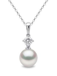 Yoko London collier en or blanc 18ct serti de perles - Argent