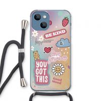 Positivity: iPhone 13 mini Transparant Hoesje met koord Positivity: iPhone 13 mini Transparant Hoesje met koord