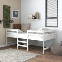 Bedframe zonder matras massief grenenhout wit 90x200 cm