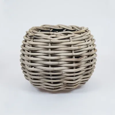 Drypot Tina Extra Dik Rotan Grijs d48h36cm Drypot Tina Extra Dik Rotan Grijs d48h36cm