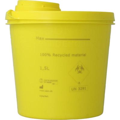 Uson Plast Naaldencontainer 1.5 liter geel gerecycled plastic