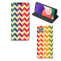 Samsung Galaxy A22 5G Hoesje met Magneet Zigzag Multi Color