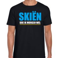 Apres ski t-shirt Skien doe ik morgen wel zwart heren - Wintersport shirt - Foute apres ski outfit