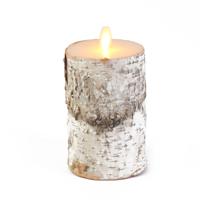 Anna's Collection LED Stompkaars - wit met berkenhout print - 12 x 7 cm?- sfeerverlichting