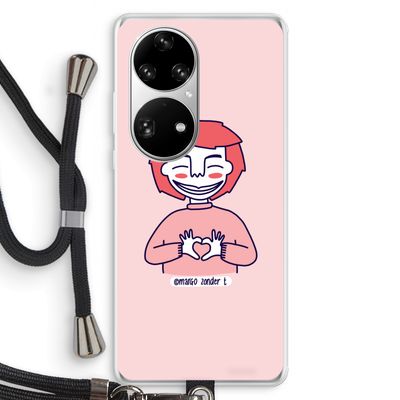 Hartje: Huawei P50 Pro Transparant Hoesje met koord