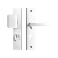 AXA veiligheidsbeslag greep/kruk - SKG*** met kerntrekbeveiliging - Edge Plus D-duwer-Blok - PC72 - alu. F1