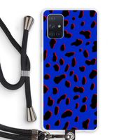 Blue Leopard: Samsung Galaxy A71 Transparant Hoesje met koord
