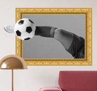 3D voetbal frame muursticker voetbal 3D voetbal frame muursticker voetbal