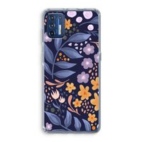 Flowers with blue leaves: Motorola Moto G9 Plus Transparant Hoesje