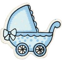 Creativ Company Kinderwagen, afm 34x31 mm, dikte 1,7 mm, lichtblauw, 10 stuk/ 1 doos