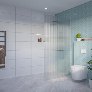 Fortifura Galeria Inloopdouche - ribbel glas - 120x200cm - 8mm - nano - blind inbouw profiel SW797953 SW1102415