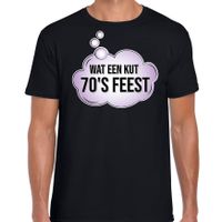 Seventies party / wat een kut 70s feest shirt zwart voor heren - thumbnail