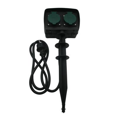 Benson tuinstekkerdoos / tuincontactdozen op spies - tijdschakelaar - IP44 spatwaterdich