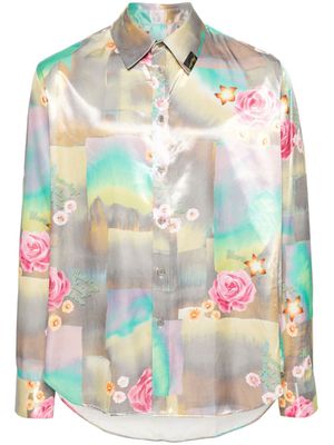 Martine Rose chemise à fleurs - Gris