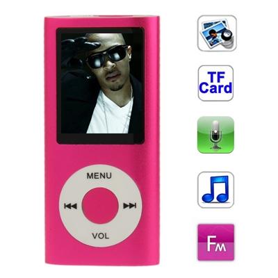 1.8 inch TFT scherm metaal MP4 speler met TF kaartslot steun de Recorder de Radio van de FM E-boek en Calendar(Magenta)