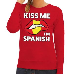 Kiss me I am Spanish sweater rood dames