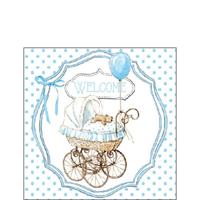 Ambiente Servet 25cm Welcome blue baby