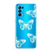 White butterfly: Oppo Find X3 Lite Transparant Hoesje - thumbnail