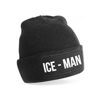 Ice-man muts - unisex - one size - zwart - apres-ski muts - thumbnail