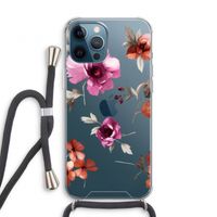 Geschilderde bloemen: iPhone 12 Pro Transparant Hoesje met koord