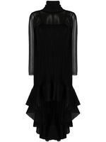 Antonino Valenti robe en soie Nicole à ourlet asymétrique - Noir