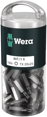 Wera 867/1 Z TORX® DIY 100, TX 25 x 25 mm (100 Bits pro Box) - 1 stuk(s) - 05072449001