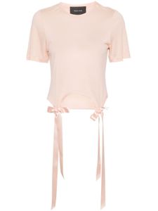 Simone Rocha t-shirt en coton à détails de nœud - Rose