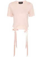 Simone Rocha t-shirt en coton à détails de nœud - Rose - thumbnail