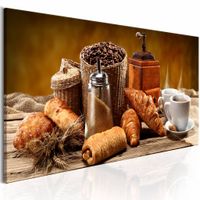 Schilderij - Perfecte ochtend, ontbijt, koffie, 1 luik, Multikleur, 3 maten, Premium print
