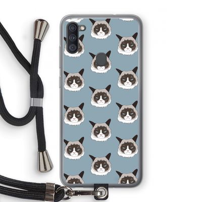 It's a Purrr Case: Samsung Galaxy A11 Transparant Hoesje met koord