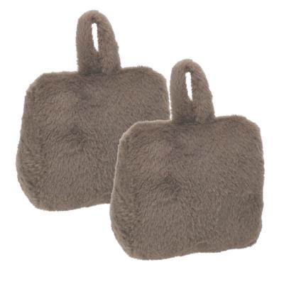 Home & Styling Fake Fur Deurstopper - 2x - 1 kg - grijs - stof - gewicht - 7 x 17 cm - deurstop Home & Styling Fake Fur Deurstopper - 2x - 1 kg - grijs - stof - gewicht - 7 x 17 cm - deurstop