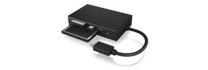 ICY BOX IB-CR401-C3, Type-C® USB 3.0 Kartenleser (CF, SD 4.0, micro SD 4.0), UHS-II, mit Externe geheugenkaartlezer / hub USB-C Zwart