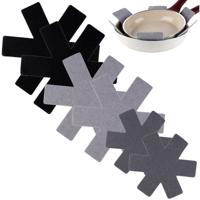 Excellent Houseware Pannenschermers - 6x - grijs - vilt - 38 cm - stapelbeschermers voor pannen