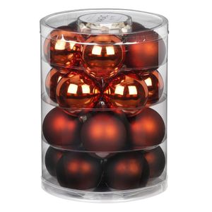 Kerstballen - 20x st - kastanje bruin - 6 cm - glas - mat/glans