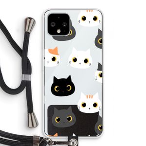 Katten: Pixel 4 Transparant Hoesje met koord