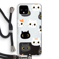 Katten: Pixel 4 Transparant Hoesje met koord