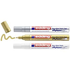 Edding Glanzlackmarker 4-750-3-999 Lakmarker Goud (metallic), Zilver (metallic), Metallic-wit 2 mm, 4 mm