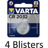4 Stuks (4 Blisters a 1 st) Varta CR 2032 Knoopcel Batterij - thumbnail
