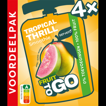 Servero Tropical Thrill Smoothie Fruit to Go Appel, Guave, Mango Voordeelpak 4 x 100 g bij Jumbo