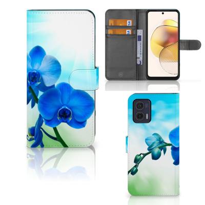Motorola Moto G73 Hoesje Orchidee Blauw - Cadeau voor je Moeder