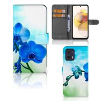 Motorola Moto G73 Hoesje Orchidee Blauw - Cadeau voor je Moeder